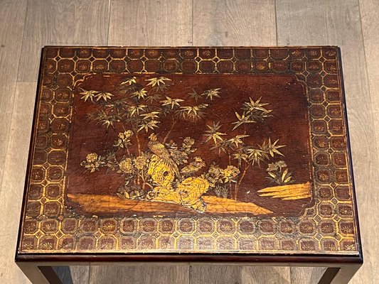 Lacquered Nesting Tables with Chinese Details, 1940s, Set of 3-BA-1700707