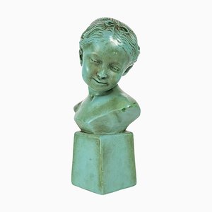 Lacquered Plaster Sculpture or Bust of a Young Girl-WFS-1578920