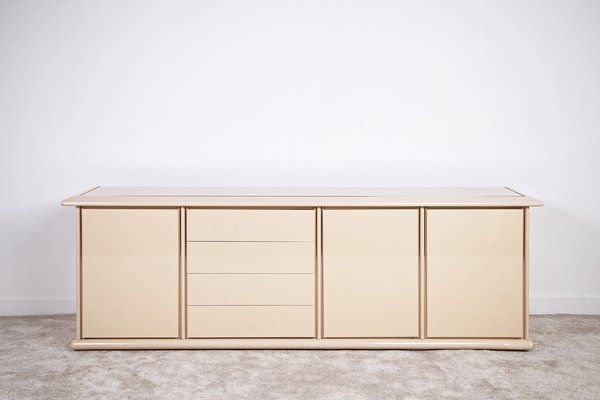 Lacquered Sideboard with Brass Details, 1980s-WQA-1806411