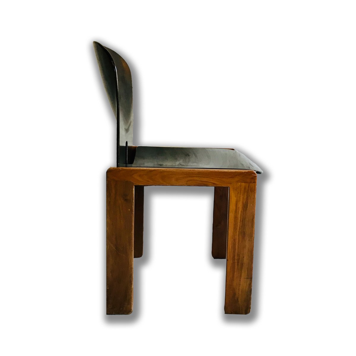 Lacquered Walnut Model 121 Dining Chairs by Tobia & Afra Scarpa for Cassina, 1967, Set of 4