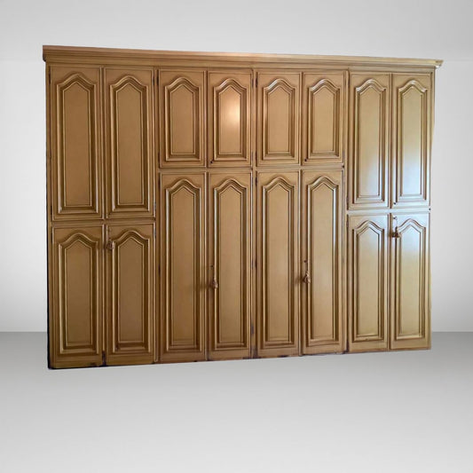 Lacquered Wardrobe with Hinged doors in Cream, 1900s