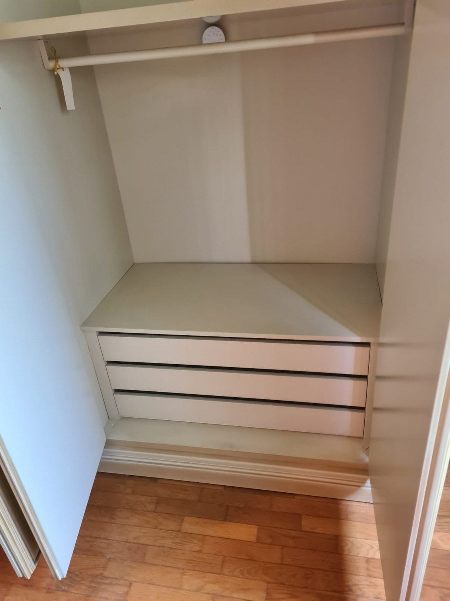 Lacquered Wardrobe with Hinged doors in Cream, 1900s