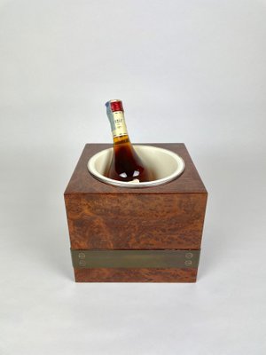 Lacquered Wood & Brass Ice Bucket by Tommaso Barbi, Italy, 1970s-LYQ-1171467