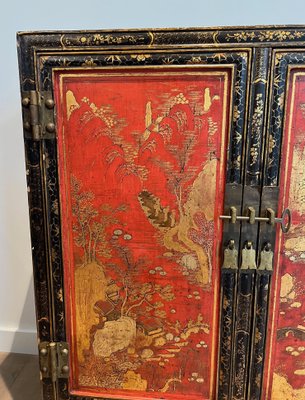 Lacquered Wood Cabinet with Chinese Decorations, 1940s-BA-1741919