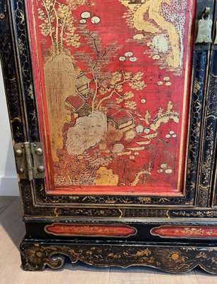 Lacquered Wood Cabinet with Chinese Decorations, 1940s-BA-1741919