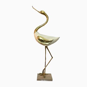 Lacquered Wood & Gilded Bronze Heron Sculpture by Antonio Pavia, 1970s-YUW-590287