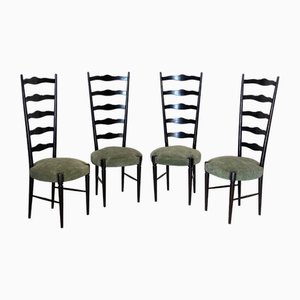 Lacquered Wooden Chairs, 1960s, Set of 4-NPC-1716554