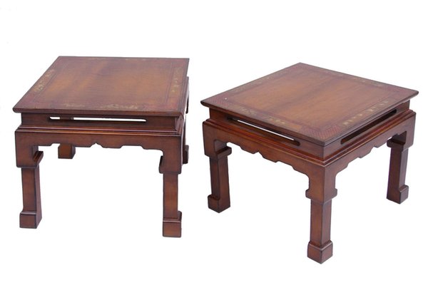 Lacquered Wooden Side Tables, 1950s, Set of 2-CEJ-488326