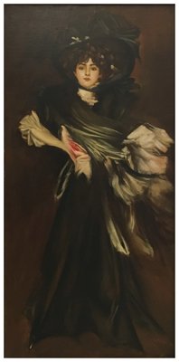 Lady in Black-in the Manner of G Bodini, Oil on Canvas, Framed-YUW-1317023