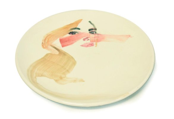 Lady - Original Hand-made Flat Ceramic Dish by A. Kurakina - 2019 2019-ZCI-758693