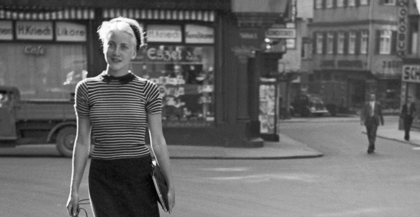 Lady Walking the Dog at Cafe Kriech, Stuttgart Germany, 1935-DYV-988167