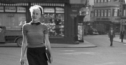 Lady Walking the Dog at Cafe Kriech, Stuttgart Germany, 1935