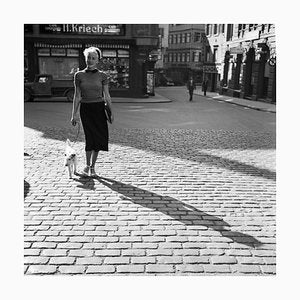 Lady Walking the Dog at Cafe Kriech, Stuttgart Germany, 1935-DYV-988167