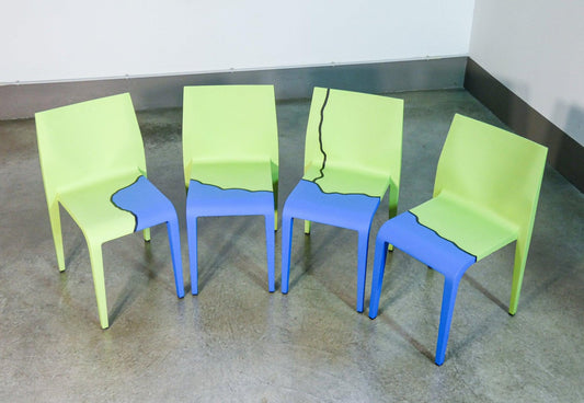 Laleggera Painted Chairs by Michelangelo Pistoletto for Alias, 2009, Set of 4