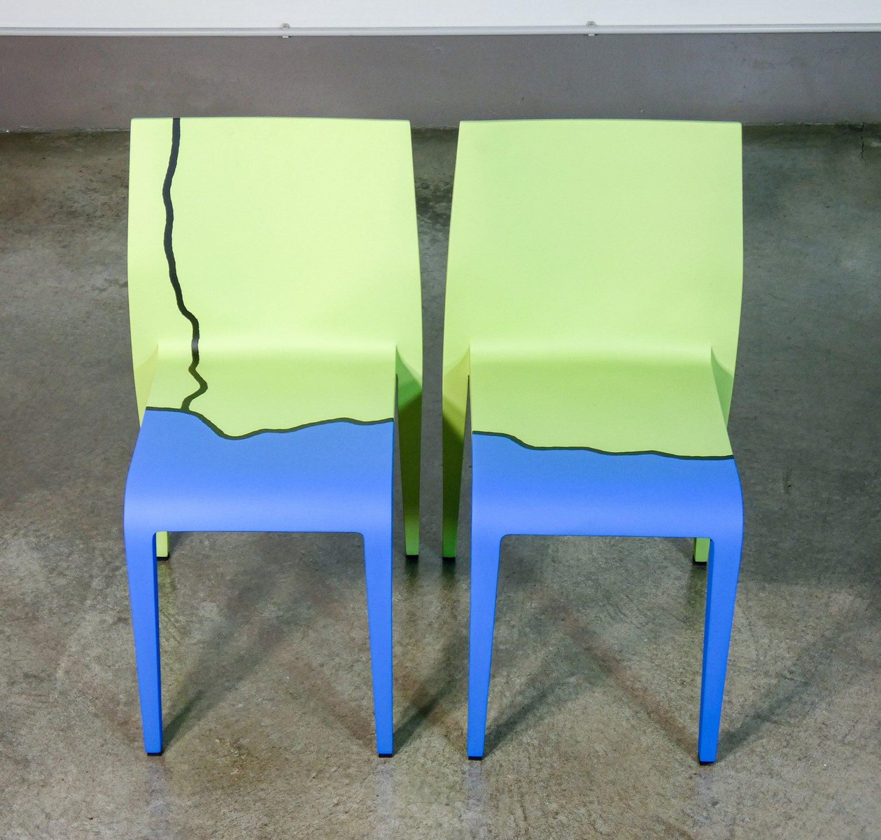 Laleggera Painted Chairs by Michelangelo Pistoletto for Alias, 2009, Set of 4