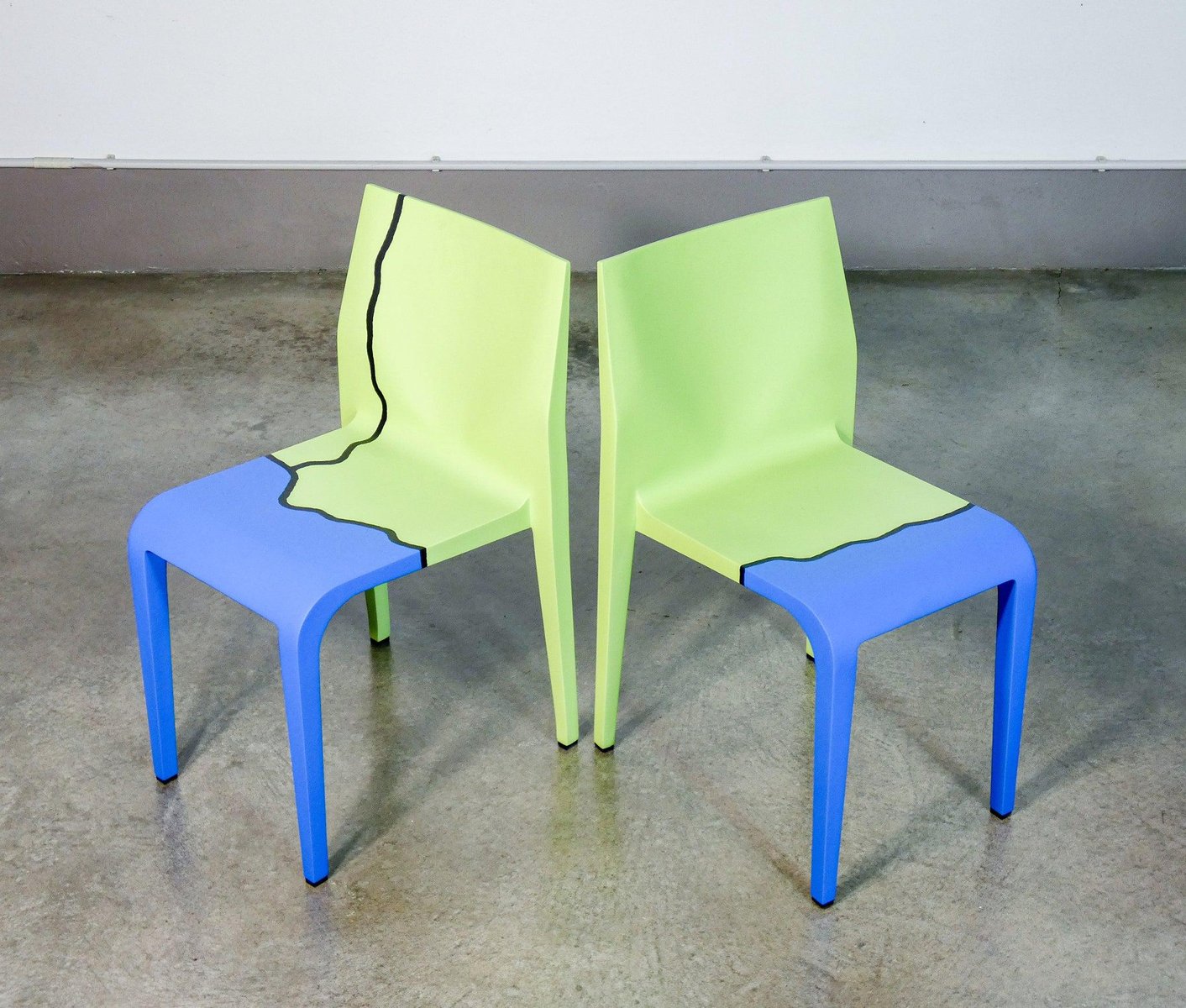 Laleggera Painted Chairs by Michelangelo Pistoletto for Alias, 2009, Set of 4