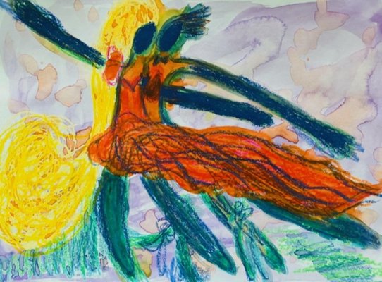 Lali Kakubava, Dancing with Van Gogh, 2024, Mixed Media on Paper-CHG-2037651