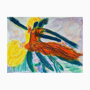 Lali Kakubava, Dancing with Van Gogh, 2024, Mixed Media on Paper-CHG-2037651