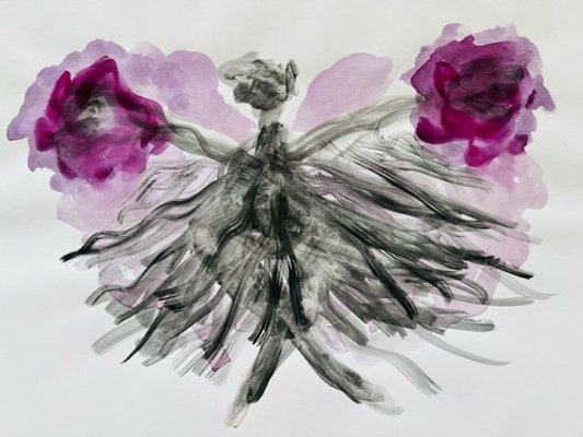 Lali Kakubava, Twirling in Violet, 2024, Watercolor on Paper-CHG-2037661