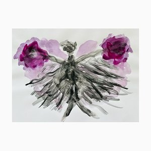 Lali Kakubava, Twirling in Violet, 2024, Watercolor on Paper-CHG-2037661