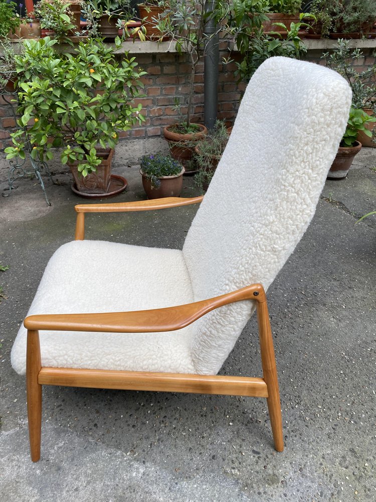 Lambskin Armchair by Wilkhahn Hartmut Lohmeyer, 1950s