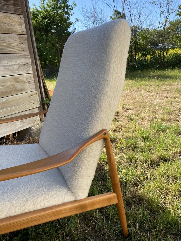 Lambskin Armchair by Wilkhahn Hartmut Lohmeyer, 1950s