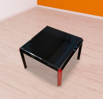 Laminated Black Glass Coffee Table, 1970s-ZFY-1402682