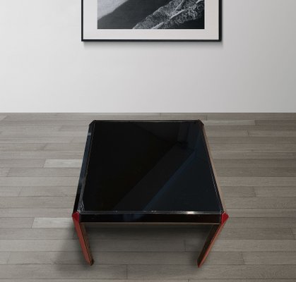 Laminated Black Glass Coffee Table, 1970s-ZFY-1402682