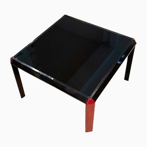 Laminated Black Glass Coffee Table, 1970s-ZFY-1402682