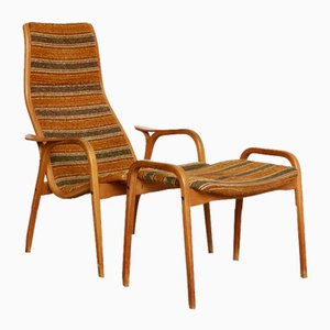 Lamino Easy Chair and Ottoman by Yngve Ekström for Swedese, 1970s, Set of 2-XE-1800395