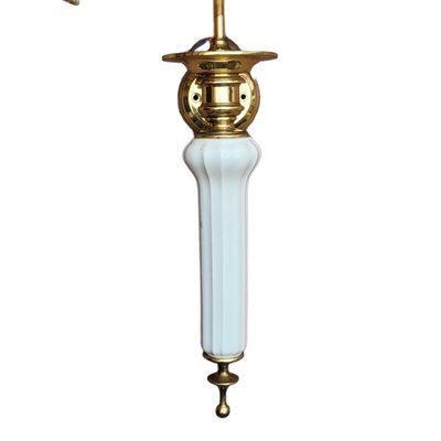 Lamp and Wall Lamp in Gilded Metal and Porcelain, Set of 2-TCS-1442222