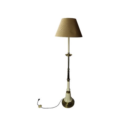 Lamp and Wall Lamp in Gilded Metal and Porcelain, Set of 2-TCS-1442222