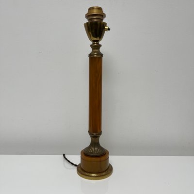 Lamp Base in Amber Bakelite and Golden Brass in the style of Maison Jansen-XOM-2025974