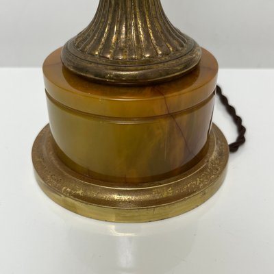 Lamp Base in Amber Bakelite and Golden Brass in the style of Maison Jansen-XOM-2025974