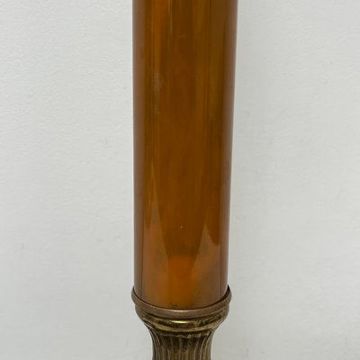 Lamp Base in Amber Bakelite and Golden Brass in the style of Maison Jansen-XOM-2025974