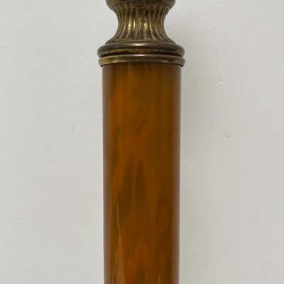 Lamp Base in Amber Bakelite and Golden Brass in the style of Maison Jansen-XOM-2025974