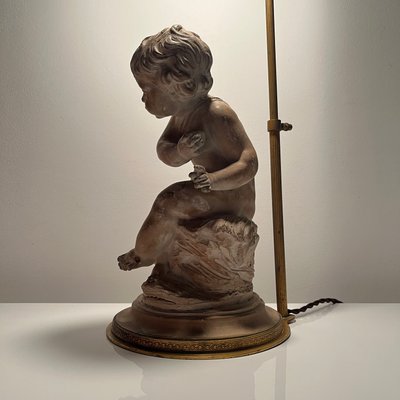 Lamp Base in Patinated Terracotta Plaster by Cherubin Enfant-XOM-2026018