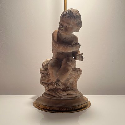 Lamp Base in Patinated Terracotta Plaster by Cherubin Enfant-XOM-2026018