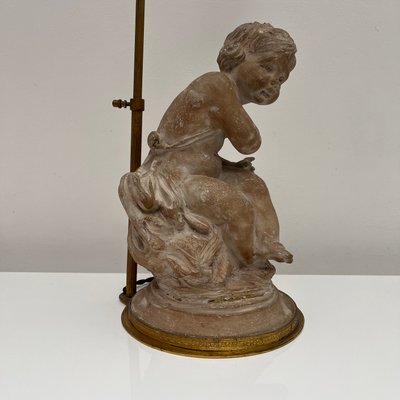 Lamp Base in Patinated Terracotta Plaster by Cherubin Enfant-XOM-2026018