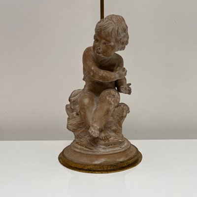 Lamp Base in Patinated Terracotta Plaster by Cherubin Enfant-XOM-2026018