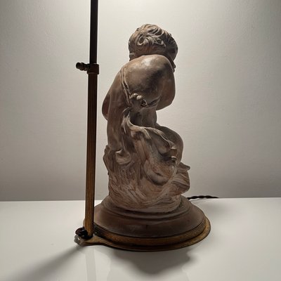 Lamp Base in Patinated Terracotta Plaster by Cherubin Enfant-XOM-2026018