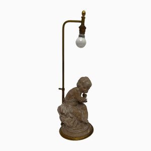 Lamp Base in Patinated Terracotta Plaster by Cherubin Enfant-XOM-2026018