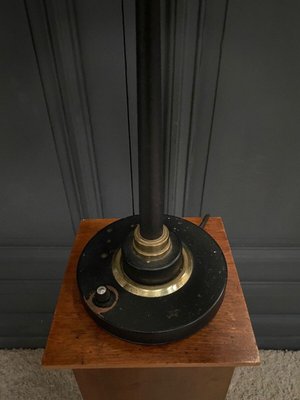 Lamp in Black Lacquered Metal on Shower Stand, 1960s-QKG-1795370