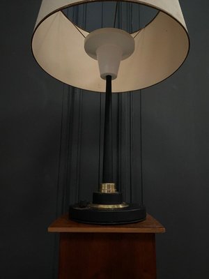 Lamp in Black Lacquered Metal on Shower Stand, 1960s-QKG-1795370