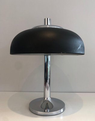 Lamp in Chrome and Black Lacquered Metal, 1950s-BA-1588365