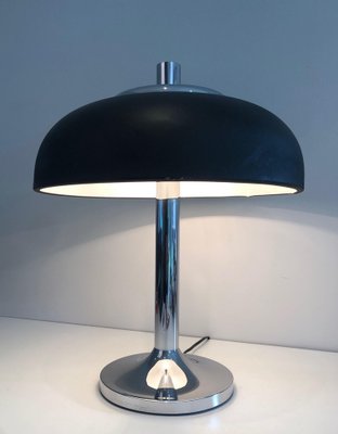 Lamp in Chrome and Black Lacquered Metal, 1950s-BA-1588365