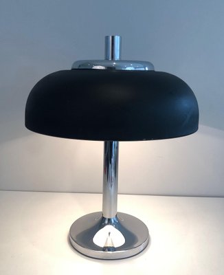 Lamp in Chrome and Black Lacquered Metal, 1950s-BA-1588365