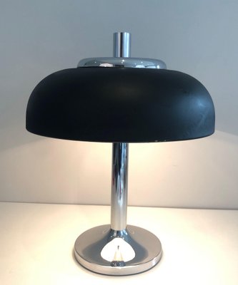 Lamp in Chrome and Black Lacquered Metal, 1950s-BA-1588365