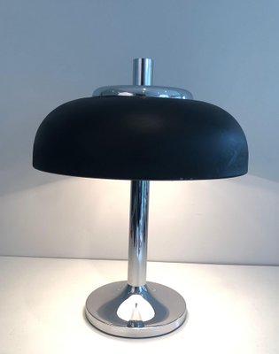 Lamp in Chrome and Black Lacquered Metal, 1950s-BA-1588365