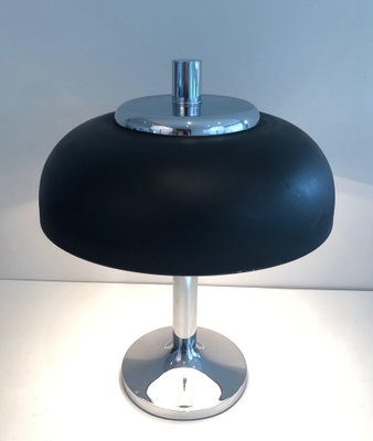 Lamp in Chrome and Black Lacquered Metal, 1950s-BA-1588365